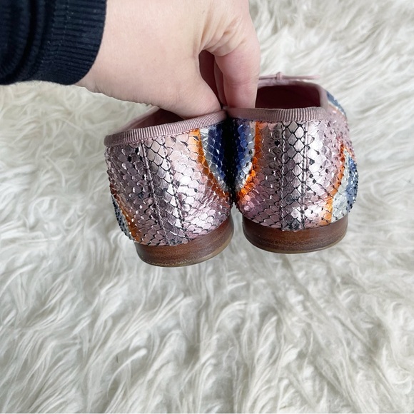 Chanel Interlocking CC Logo Ballet Flat Python Pink Multicolor size 38 - Picture 7 of 12